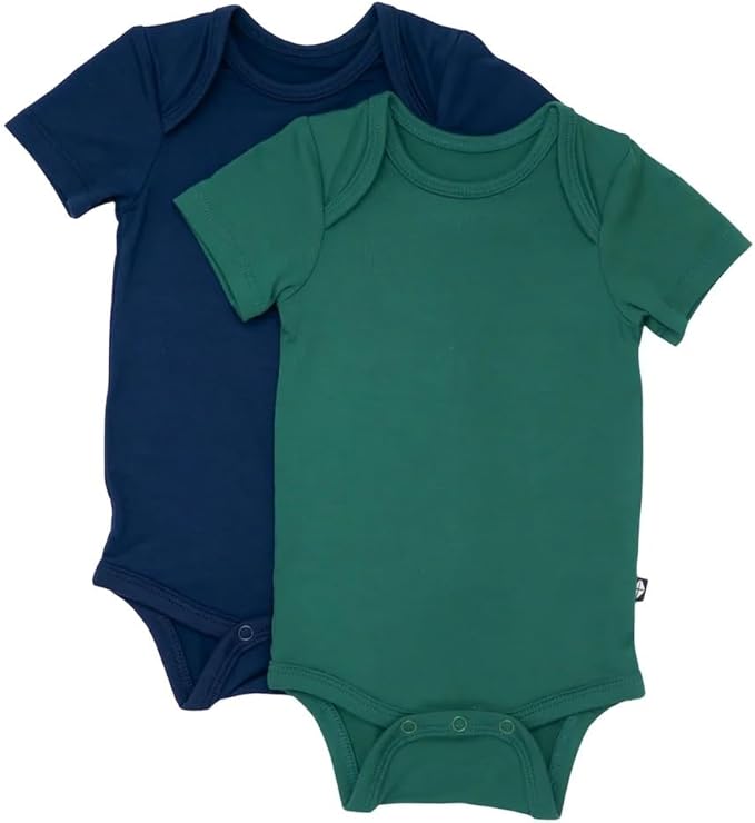 KYTE BABY Unisex Bodysuits, 2 - Pack Short Sleeve Baby Bodysuits, 97% Rayon Made from Bamboo