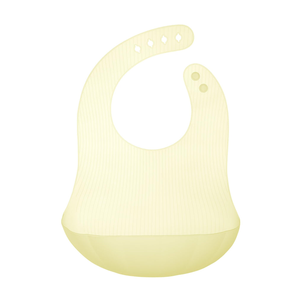 Olababy Fold N Go Silicone Baby Bib w/Travel Case, Waterproof (Lemon)