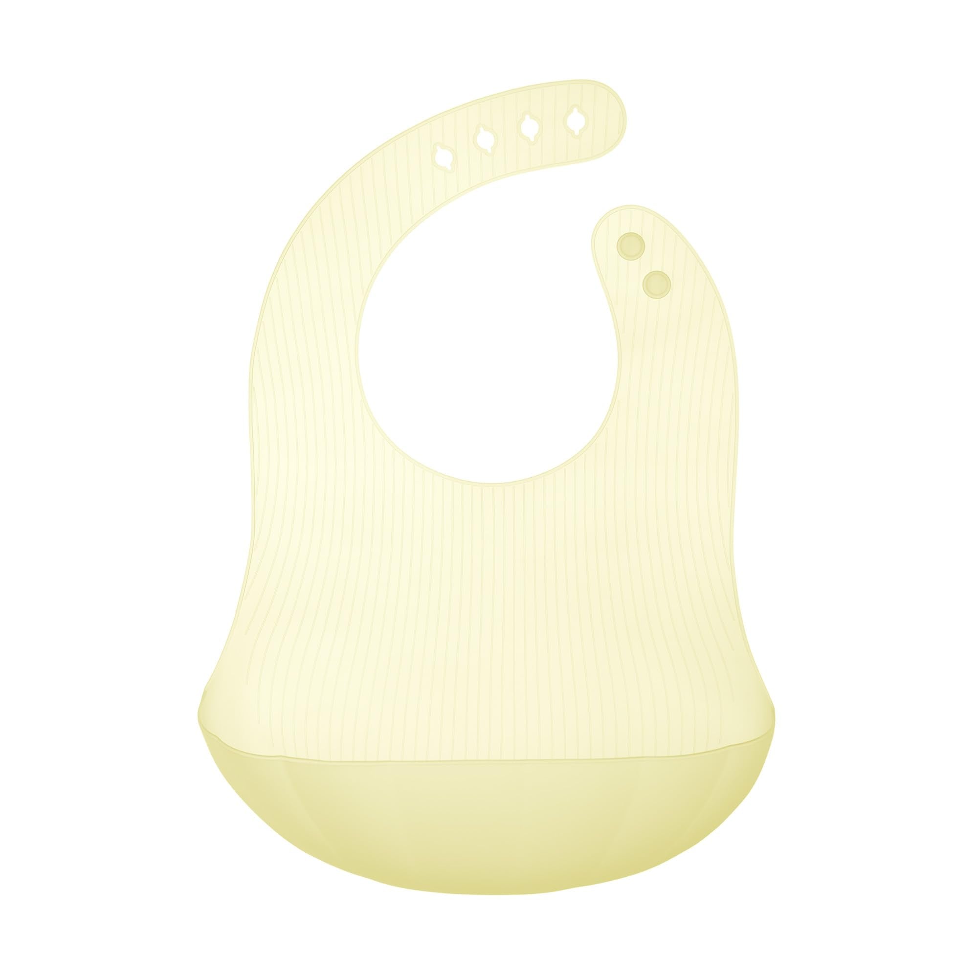 Olababy Fold N Go Silicone Baby Bib w/Travel Case, Waterproof (Lemon)