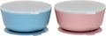 WeeSprout Suction Bowls for Baby & Toddlers (Set of 2) - 100% Silicone w/Plastic Lid - Leak Proof Feeding Supplies - Dishwasher & Microwave Safe Infant Dinnerware w/Extra Strong Base