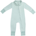MON CHOU 100% Organic Pima Cotton Baby Pajamas – Snug Fit Long Sleeve Fold-Over Mittens & Convertible Footie with 2-Way Zipper for Boys & Girls, Sizes 0–18M (Meadow, 9-12 Months)