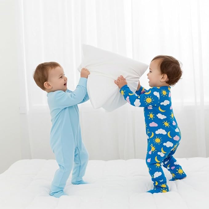 PATPAT Baby Footie Romper with Mittens for Boy and Girl, Anti-Slip & 2-Way Zipper, Long Sleeve, Viscose from Bamboo, Outfit