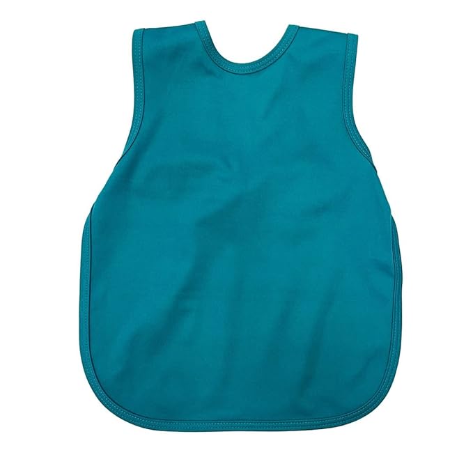 BapronBaby Minimalist Teal Bapron - No Neck Tie Safer Bib for Baby & Toddler - Soft Waterproof Stain Resistant - Machine Washable - Sz Baby/Toddler 6m-3T