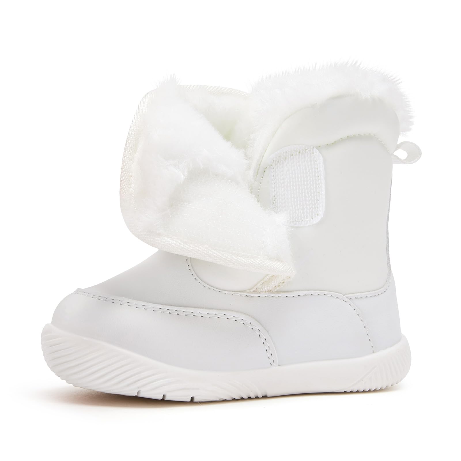 BMCiTYBM Baby Waterproof Snow Boots Infant Boy Girl Winter Booties Nonslip Lightweight Outdoor Warm Shoes for First Walkers 6 9 12 18 24 Months White Size 6-12 Months Infant