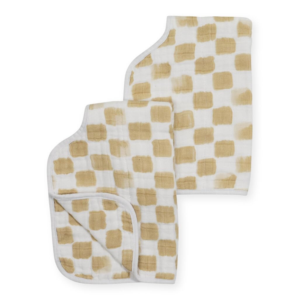 Little Unicorn Ultra-Absorbent Premium Burp Cloth 2 Pack | Soft on Baby's Skin | Larger Size | Ergonomic Design | Set of 2 (Porposie)