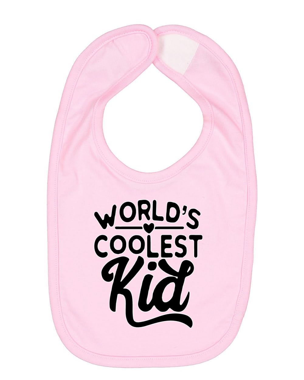 World's Coolest Kid Funny Cute Humor Infant Premium Jersey Baby Bib for Girls Boys, Light Pink, One Size