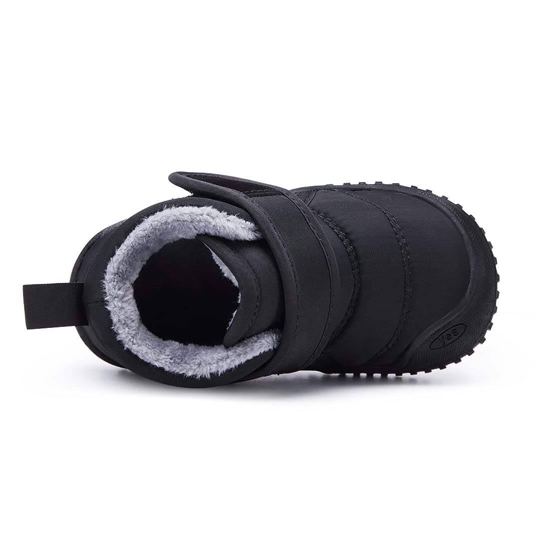 BMCiTYBM Baby Snow Boots Boys Girls Winter Infant Shoes Anti-Slip 6 9 12 18 24 Months Faux Fur Black Size 8 Toddler