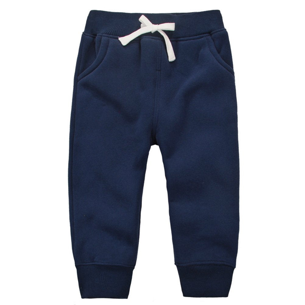 CuteOn Unisex Toddler Jogger Pants Kids Cotton Elastic Waist Winter Baby Sweatpants Pants 5Years Blue