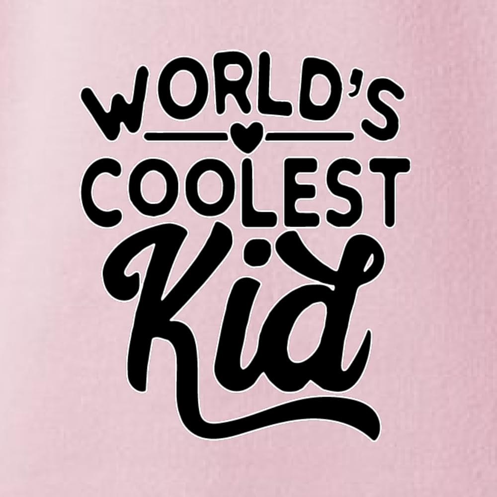 World's Coolest Kid Funny Cute Humor Infant Premium Jersey Baby Bib for Girls Boys, Light Pink, One Size