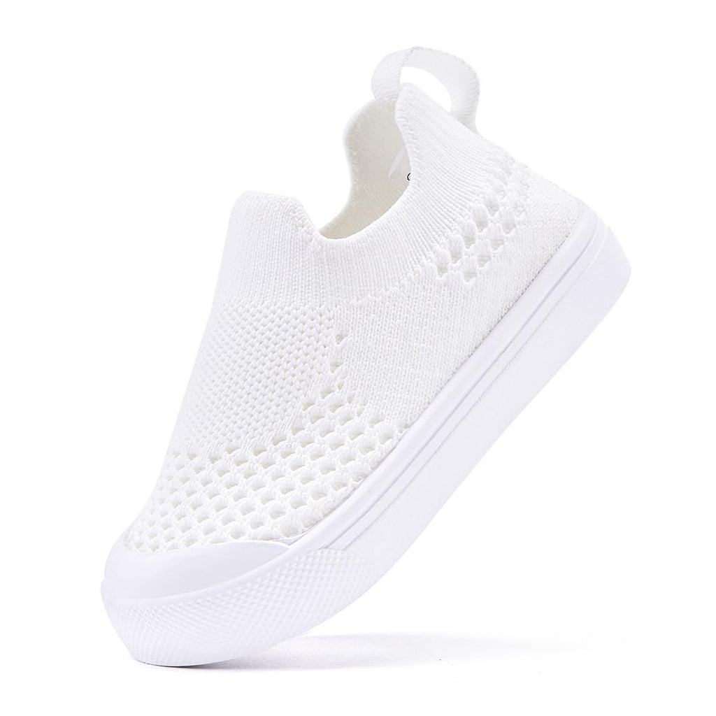 BMCiTYBM Toddler Walking Shoes Baby Boy Girl Barefoot Sneakers White Size 8