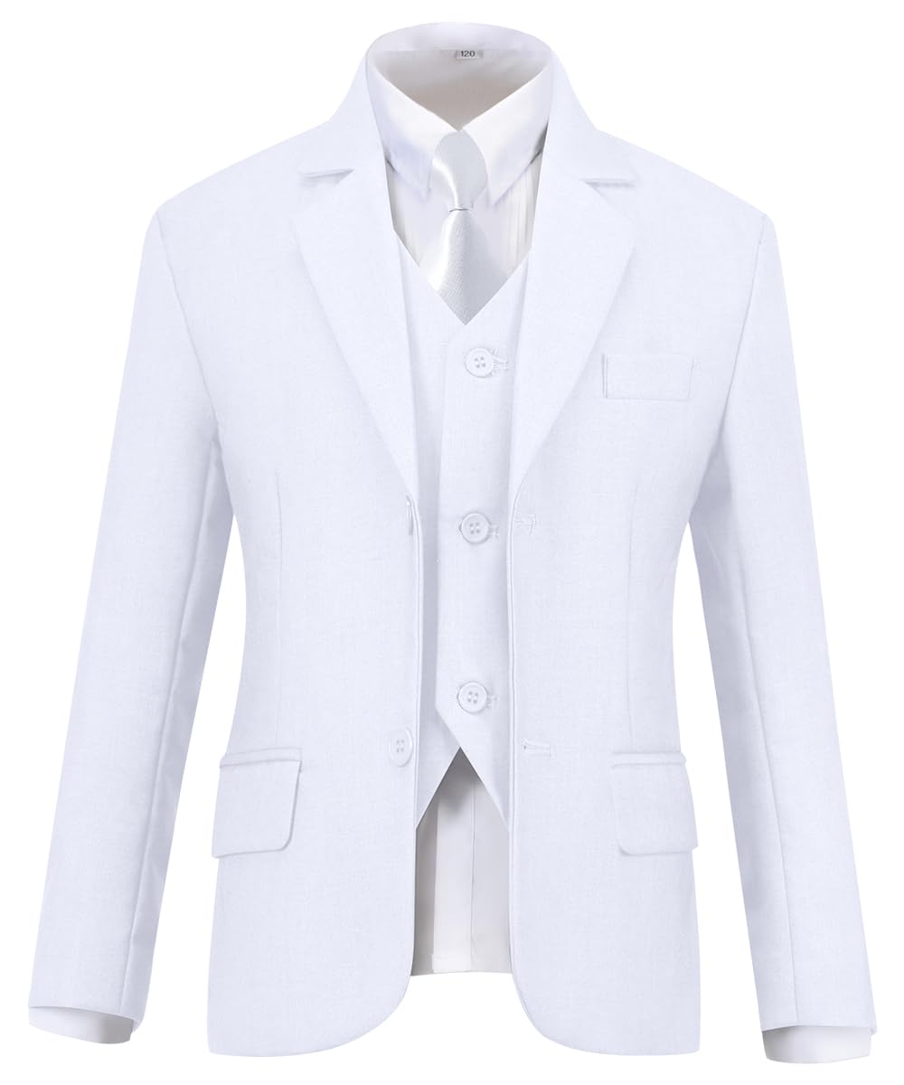 White Suit for Boys Graduation Suits for Kids Outfit Communion Size 5