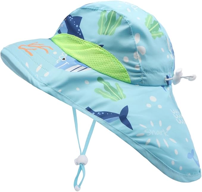 Toddler Baby Boys Swimsuit Rashguard One Piece Zipper Bathing Suit with Sun Hat Infant Swimwear Sunsuit UPF 50+