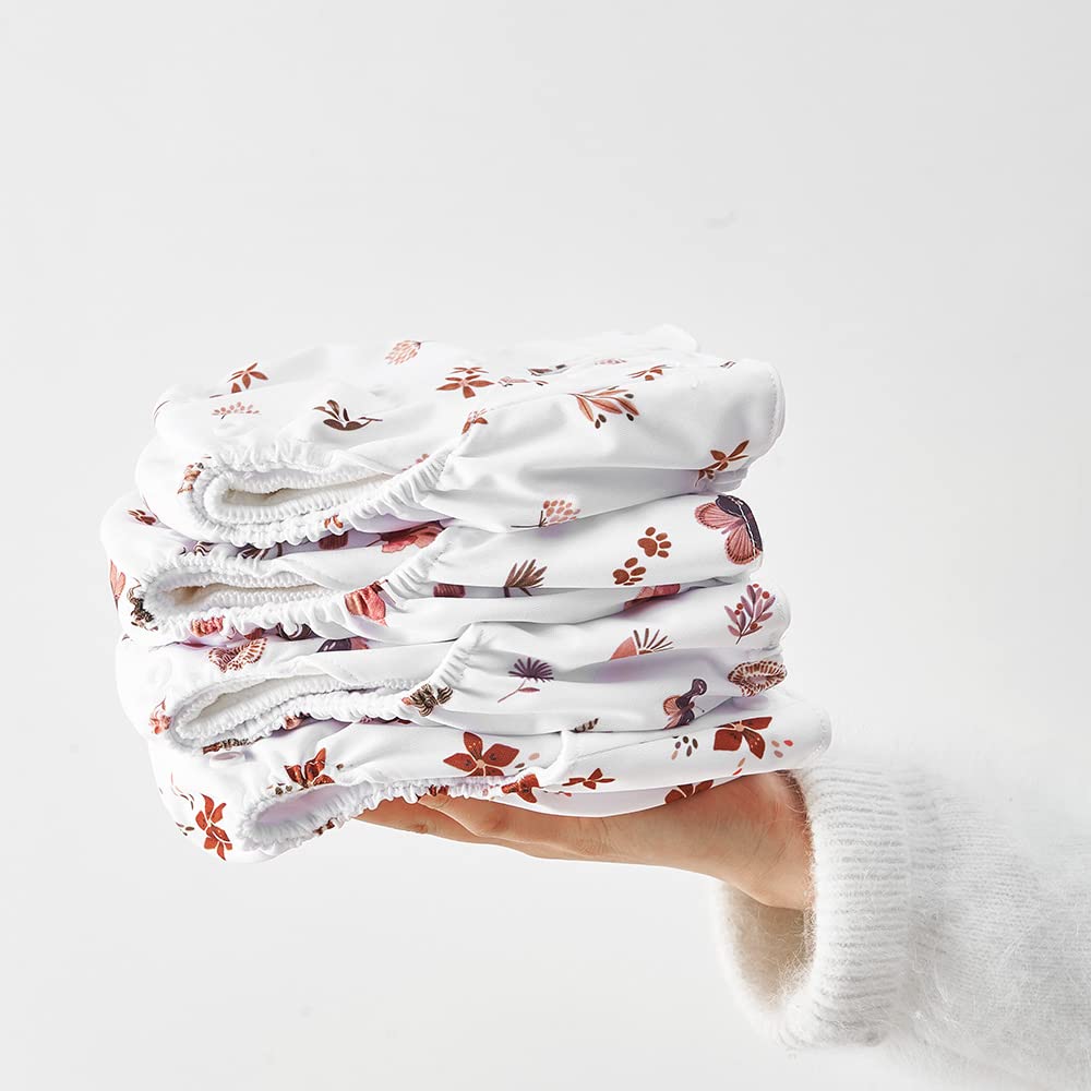 HappyFlute 9 Sets Newborn Baby Cloth Pocket Diapers Adjustable Reusable