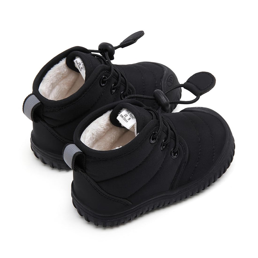 BMCiTYBM Baby Snow Winter Boots Boys Girls Shoes Non Slip First Walking Infant 6 9 12 18 24 Months Black Size 6-12 Months Infant