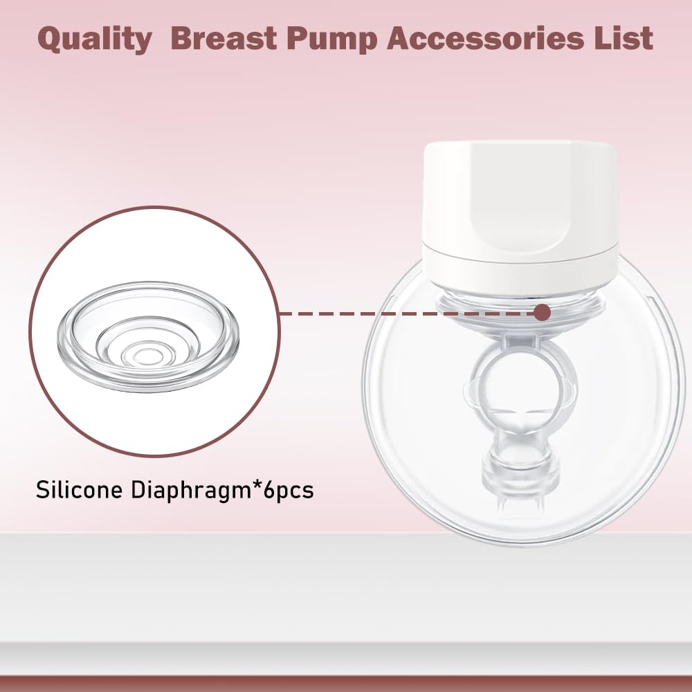 6pcs Silicone Diaphragm Compatible with Momcozy S12 Pro/S9 Pro/TSRETE S12/Kmaier S12 Wearable Breast Pumps Accessories,S12 pro/S9 pro/S12 Breast Pump Replacement Parts