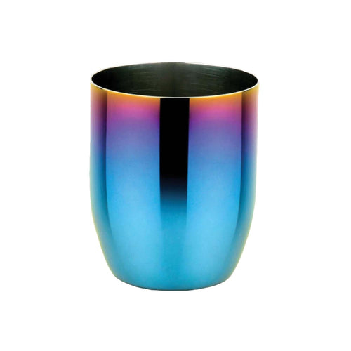 Ahimsa Stainless Steel Kids Cups, 8 oz, Iridescent Blue, Set of 4