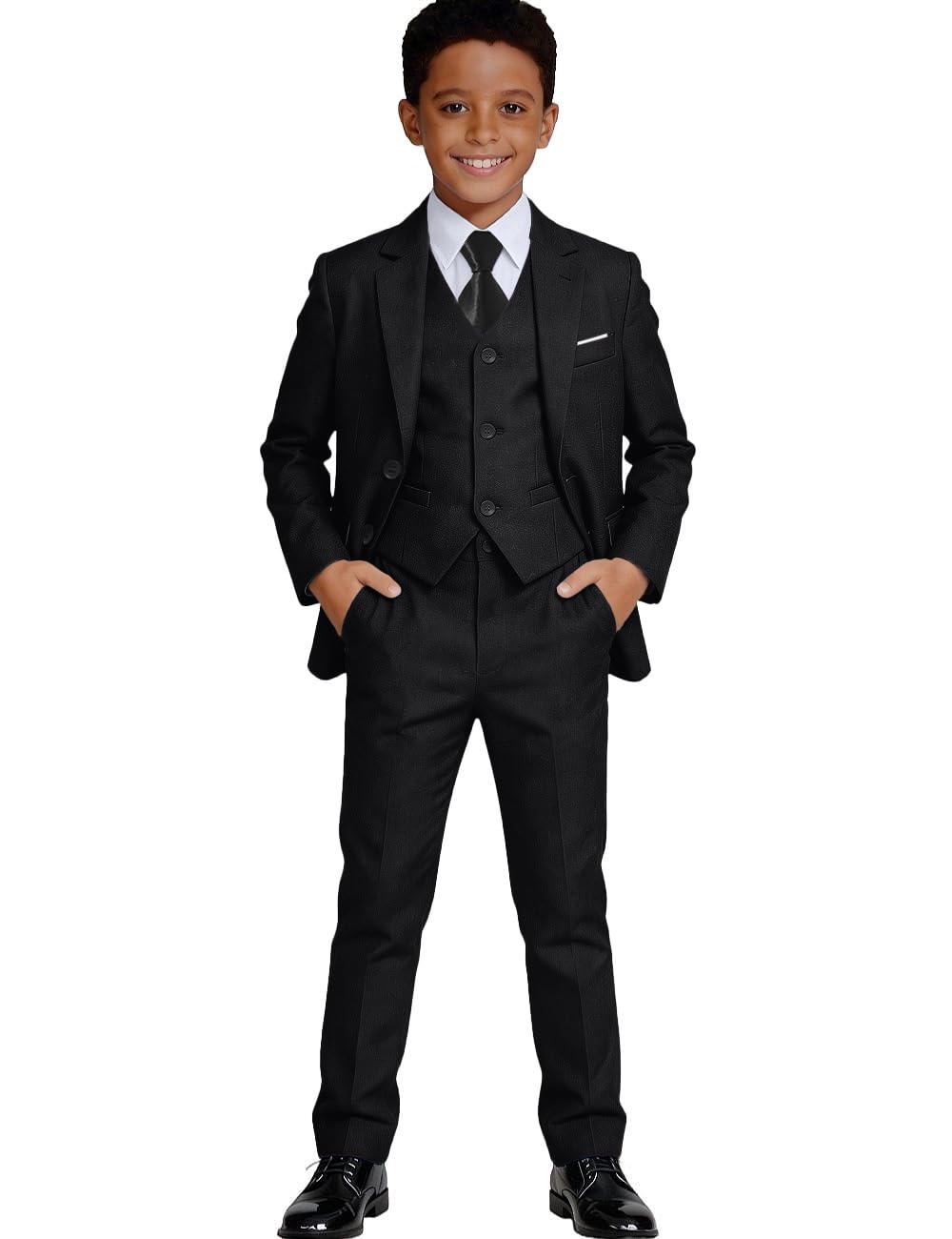 Kids Suits for Boy Toddler Wedding Outfit Slim Fit Black Boys Suit Size 10