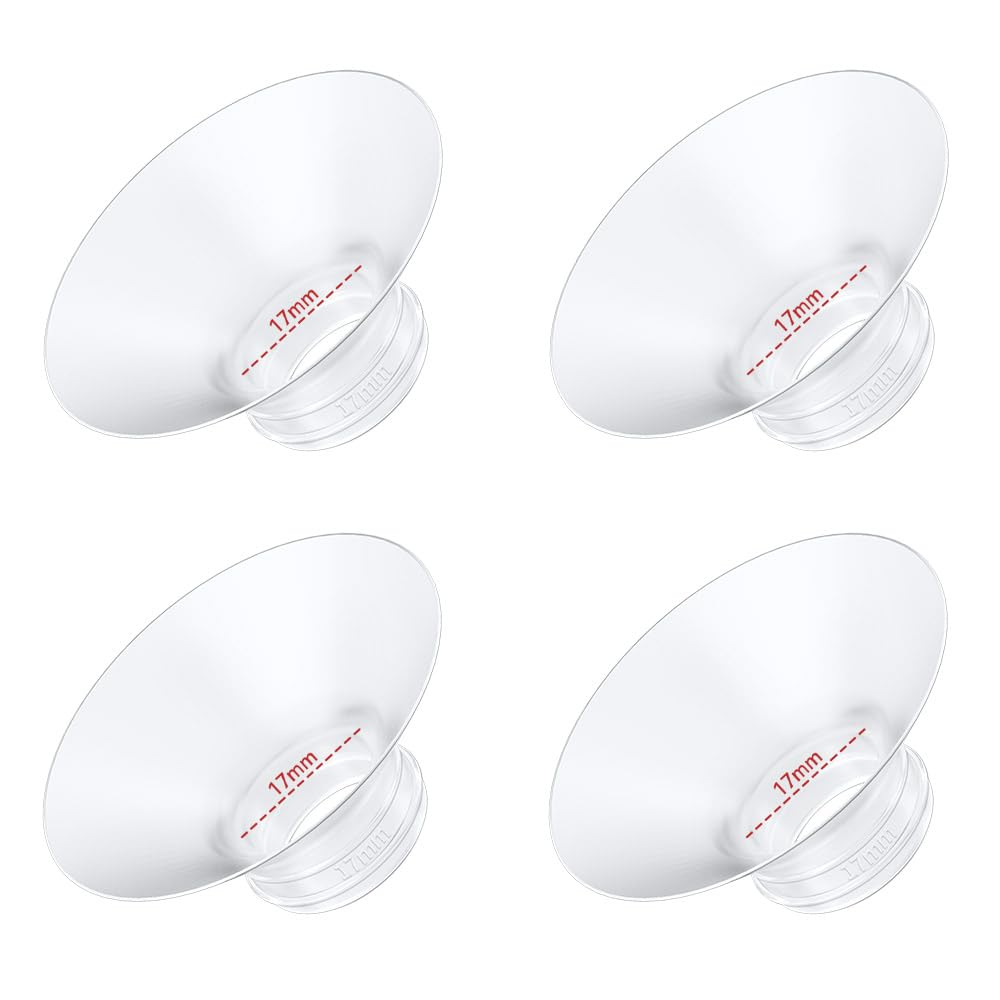 4PC Flange Insert 17mm Compatible with Momcozy M5/M6/M9/S12 Pro/V1 Pro/V1 Pro Breast Pump, Fit for Eufy/Elvie/Medela/Spectra/Lansinoh/NCVI/Lansinoh/TSRETE with 24mm Flange/Shield Breast Pump