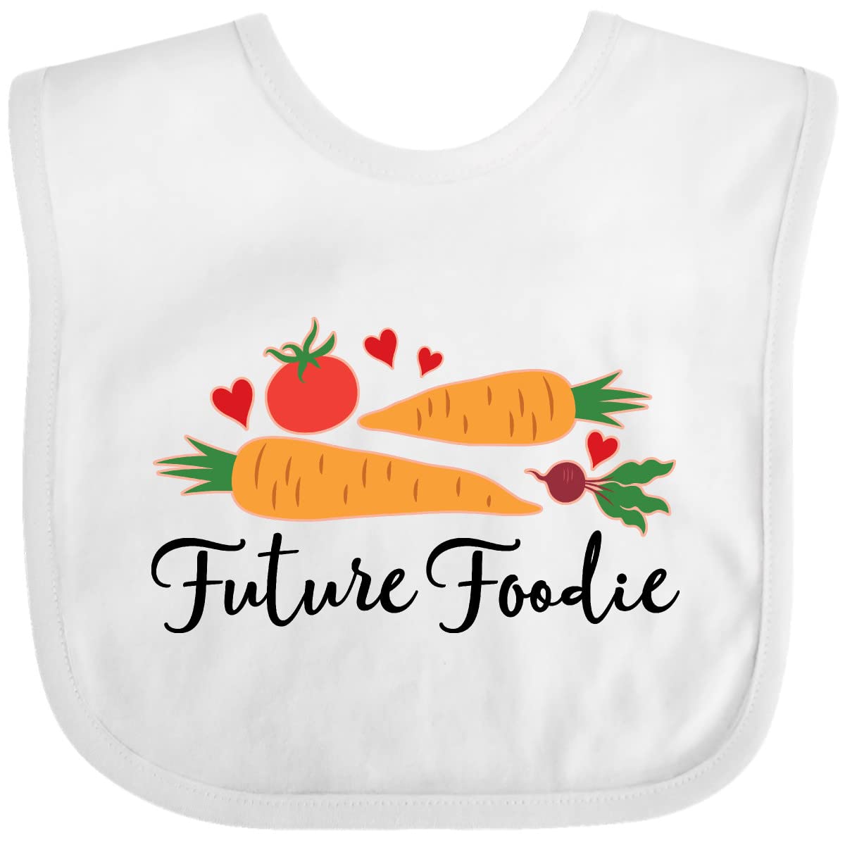 inktastic Future Foodie Cute Vegetable Baby Bib Heather and Black 2b13e