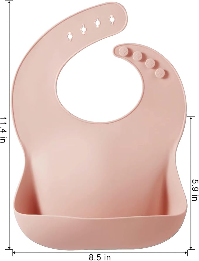 PandaEar Silicone Baby Bibs Set of 3 for Toddlers, BPA Free Waterproof Adjustable Feeding Bib with Large Pocket Food Catcher