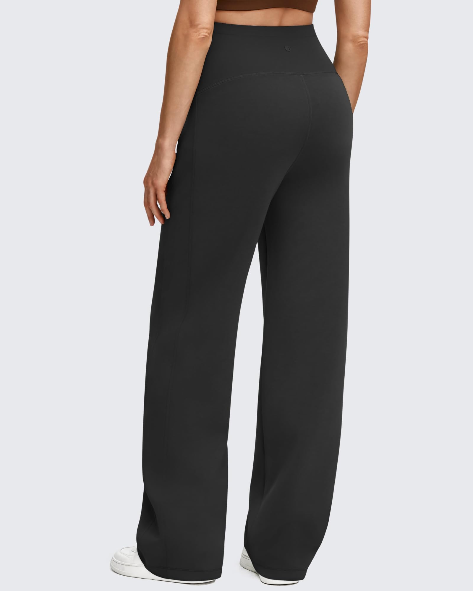 G4Free Maternity Sweatpants with Pockets Stretchy Wide Leg Yoga Lounge Trousers Pregnancy Casual Pants Over Bump(Black,M,Regular)