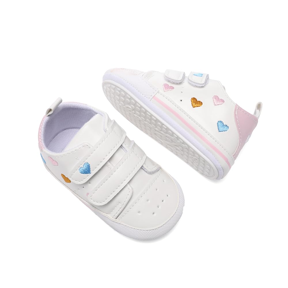 Clowora Baby Boys Girls Shoes Non-Slip Rubber Sole Sneakers Infant First Walking Toddler Crib Shoes Newborn Loafers Flats. (11-8/Multi Color,0-6 Months)
