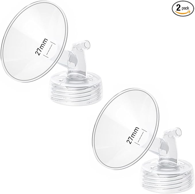 2pcs 27mm Flange Compatible with Spectra S1 S2 9 Plus Synergy Gold Ameda MYA Motif Luna Breast Pump, Replacement to Spectra Pump Parts, Breast Pump Shields 27mm Replace S1 S2 Parts