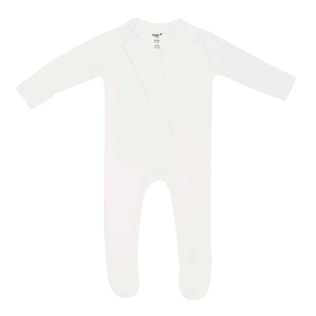 KYTE BABY Infant and Toddler Dual Zipper Romper, Ultra-Soft Rayon Made From Bamboo Sleeper, Boys and Girls Pajamas (6-12 Months, Cloud)