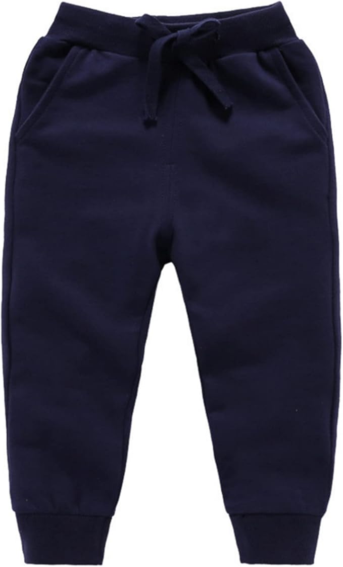 CuteOn Unisex Toddler Jogger Pants Kids Cotton Elastic Waist Winter Baby Sweatpants Pants 2Years Yellow — 4T