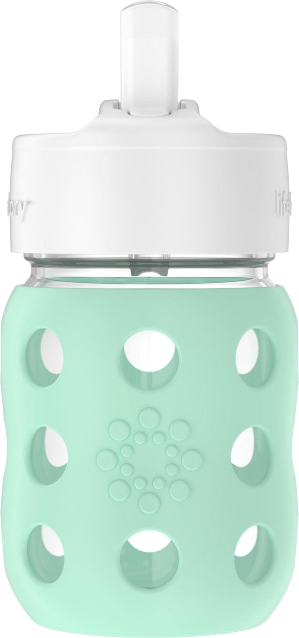 Lifefactory 8oz Glass Baby Bottle with Pivot Straw,