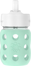 Lifefactory 8oz Glass Baby Bottle with Pivot Straw,