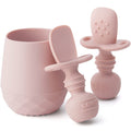 SAMiGO Silicone Baby Open Cup and Self Feeding Spoons Set, 6+ Months, 3 Pcs