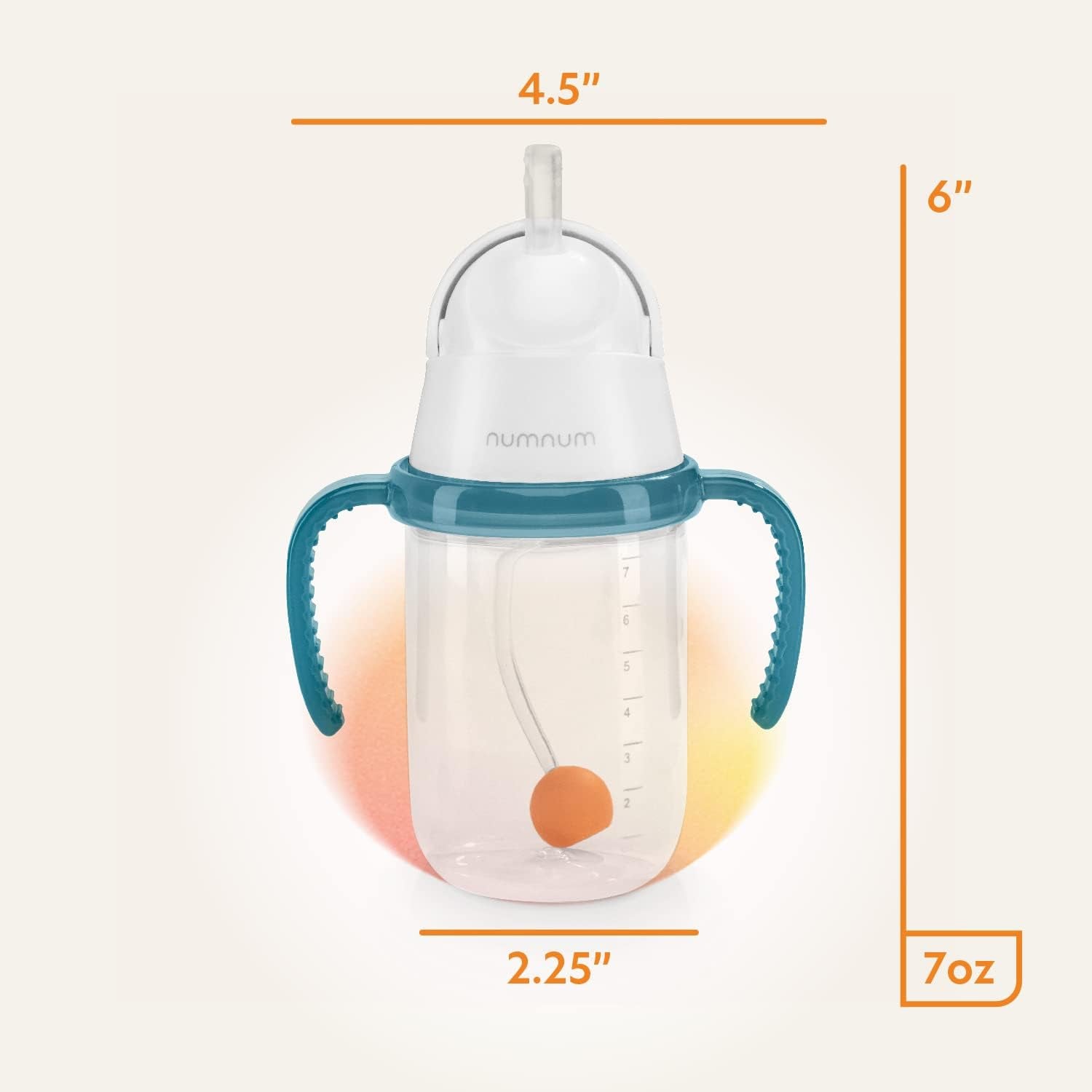 NumNum Baby Straw Cup Weighted Sippy Cup 6-12 Mo, 1-Pack Blue