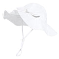Baby Girl Sun Hat with UPF 50+ Outdoor Adjustable Beach Hat with Wide Brim Bucket Hats (2-3岁) Beige White