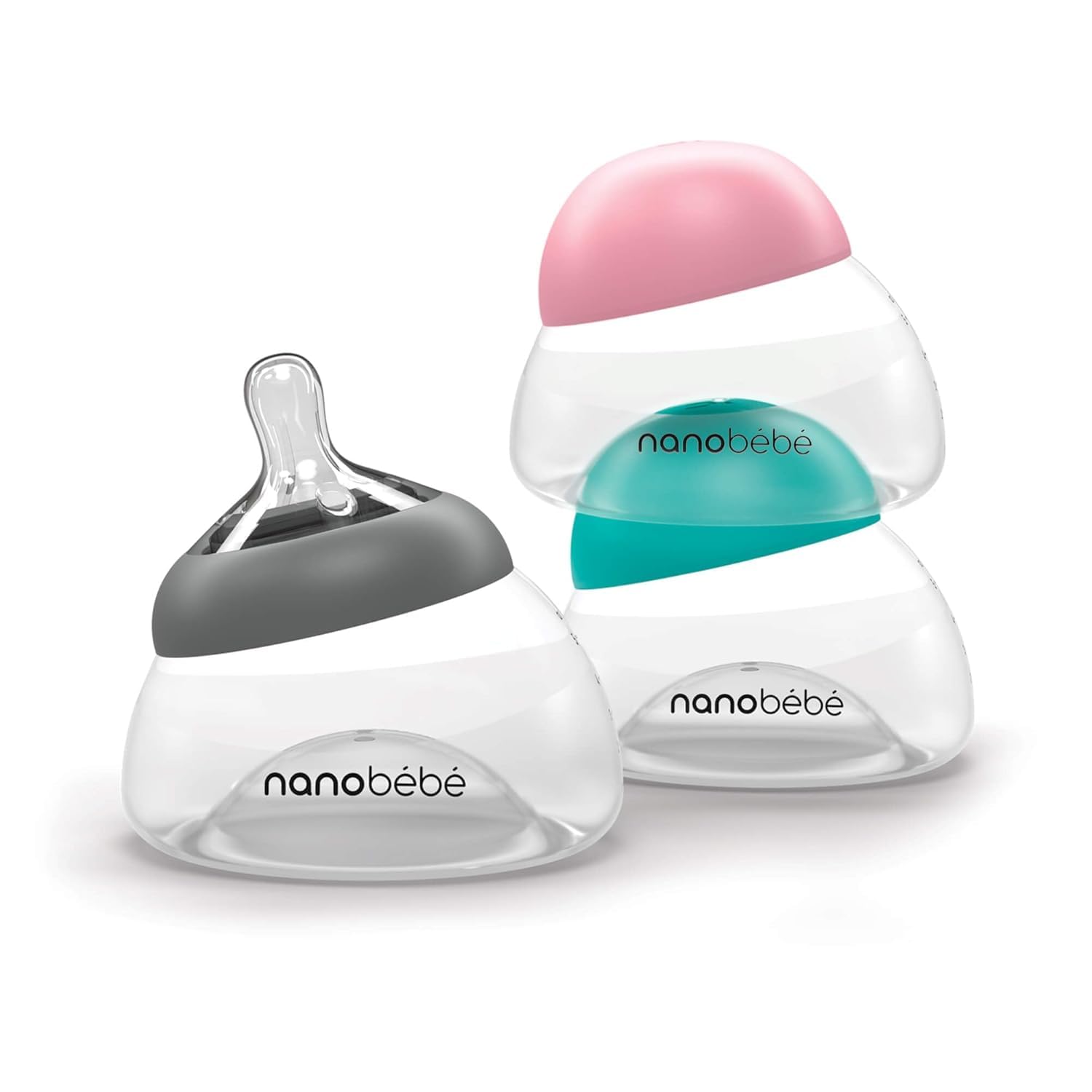 Nanobebe Breastmilk Bottle, Breastfeeding Newborn Breast Like, Anti Colic, Perfect Latch, Preserves Breast Milk nutrients, Twin-Pack Teal
