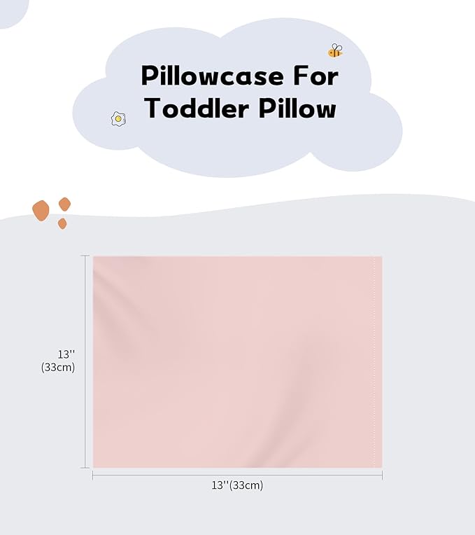 Deep Dream Toddler Pillowcases for 13x18 Pillow 2 Pack, 100% Cotton Travel Pillow Case Cover, 600 Thread Count Cotton Pillow Covers, Soft & Breathable Small Pillow Cases Envelope Closure, Pink