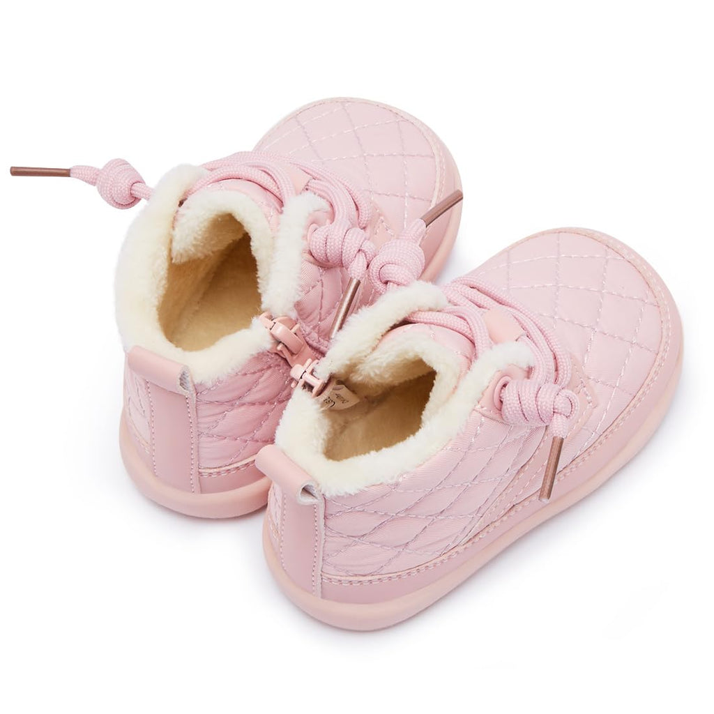 BMCiTYBM Baby Snow Boots Boy Girl Waterproof Infant Winter Warm Booties Nonslip Lightweight Outdoor Shoes for First Walkers Pink Size 12-18 Months Infant