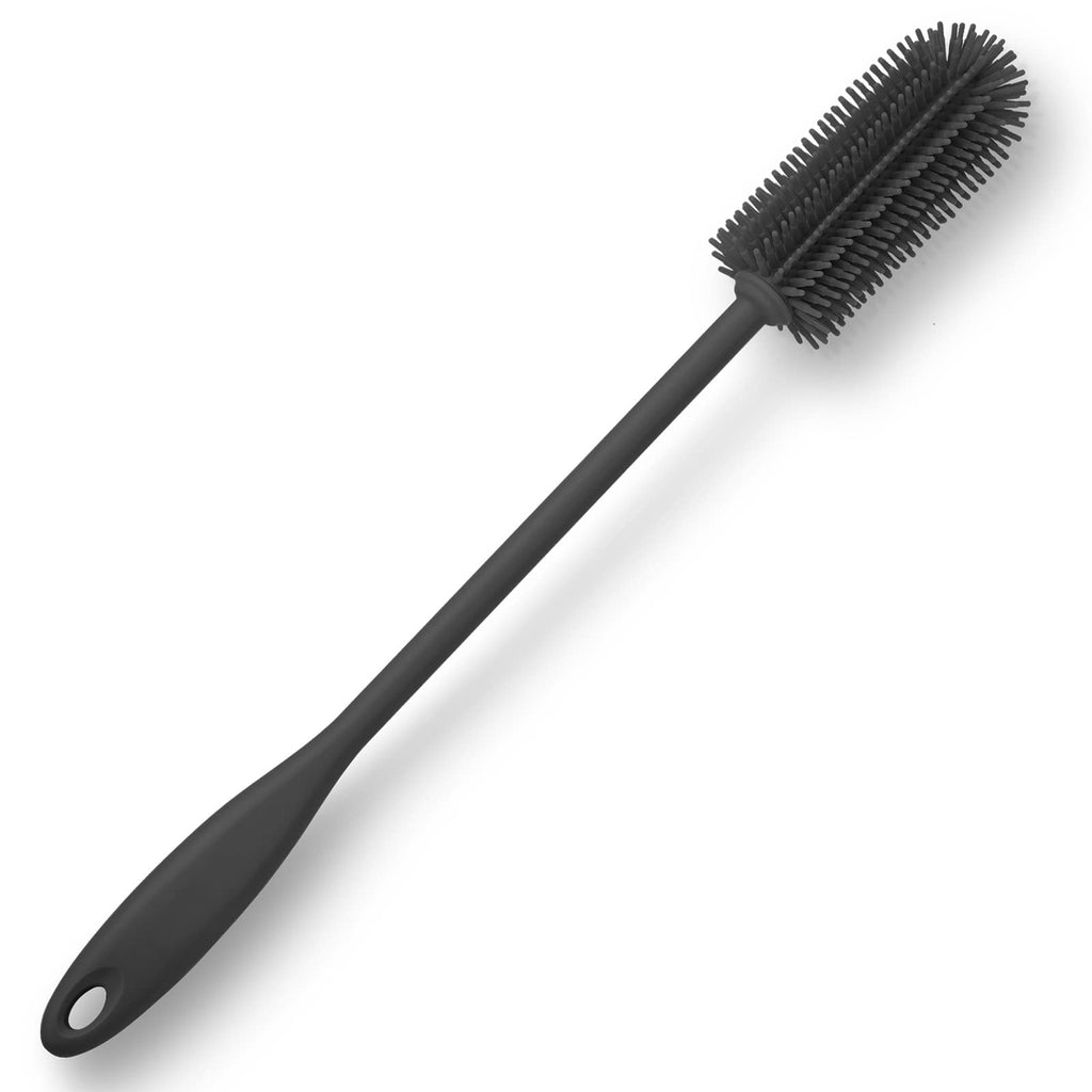 Purtribe Silicone Bottle Brush, Long Handle Bottle Cleaner Brush, Charcoal