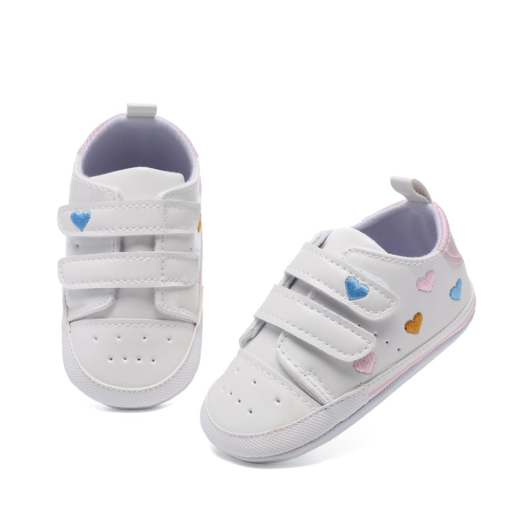 Clowora Baby Boys Girls Shoes Non-Slip Rubber Sole Sneakers Infant First Walking Toddler Crib Shoes Newborn Loafers Flats. (11-8/Multi Color,0-6 Months)