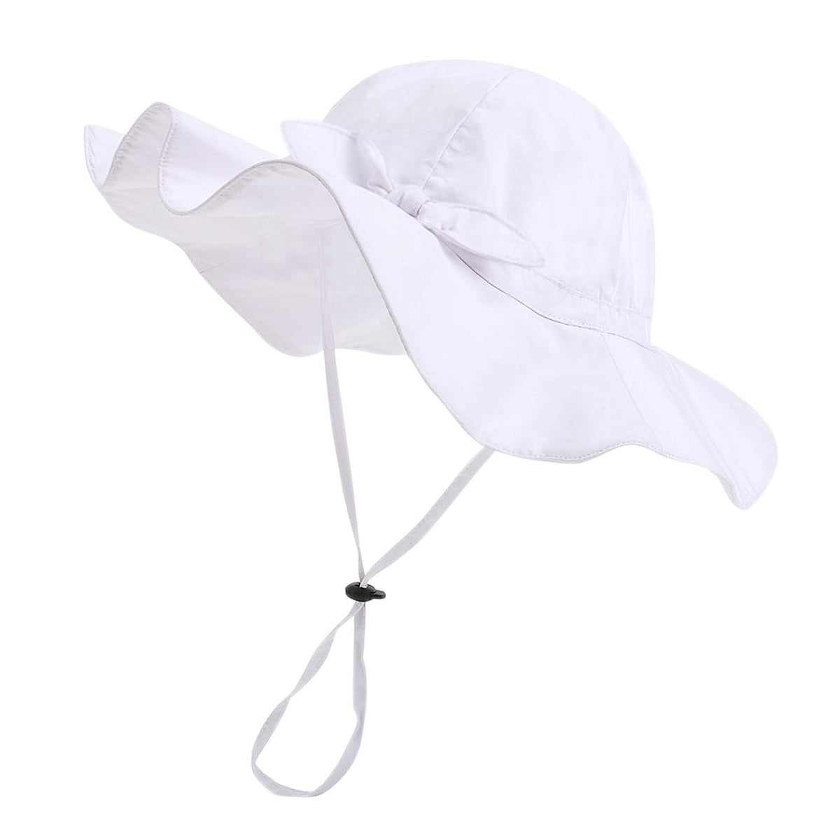 Baby Girl Sun Hat with UPF 50+ Outdoor Adjustable Beach Hat with Wide Brim Bucket Hats (0-6 Months)