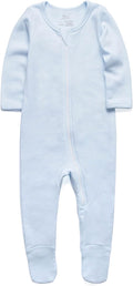 O2 BABY Baby Boys Girls Organic Cotton Zip-Front Sleeper Pajamas, Footed Sleep 'n Play
