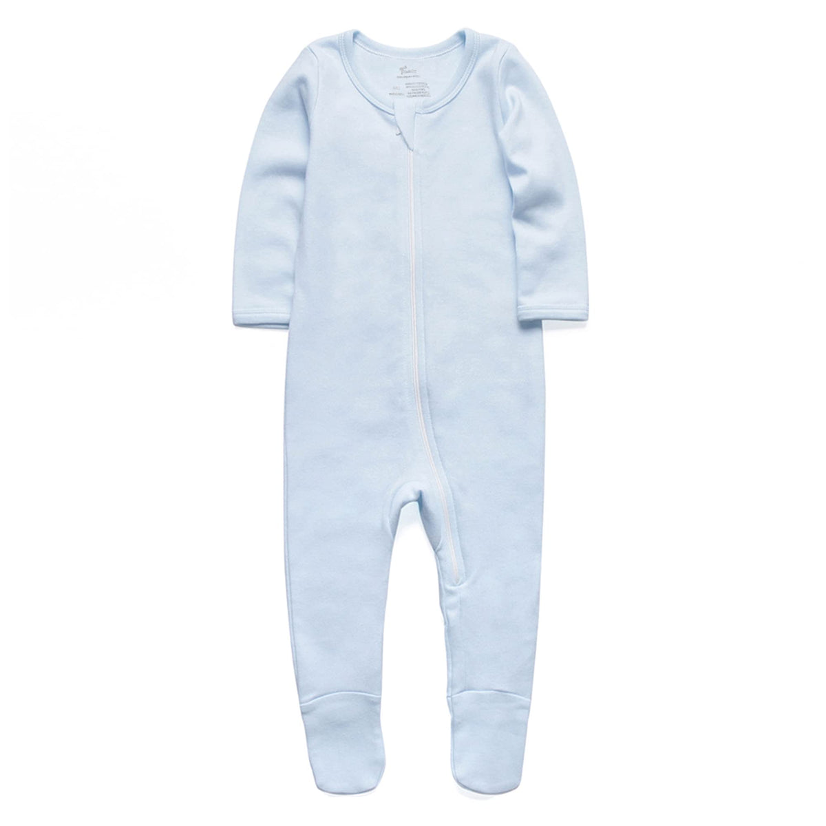 O2 BABY Baby Boys Girls Organic Cotton Zip Front Sleeper Pajamas, Footed Sleep 'n Play （12-18Months, Ivory）