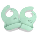 APLAINR Silicone Baby Bibs, Baby Sign Language, Set of 2, Matcha Green