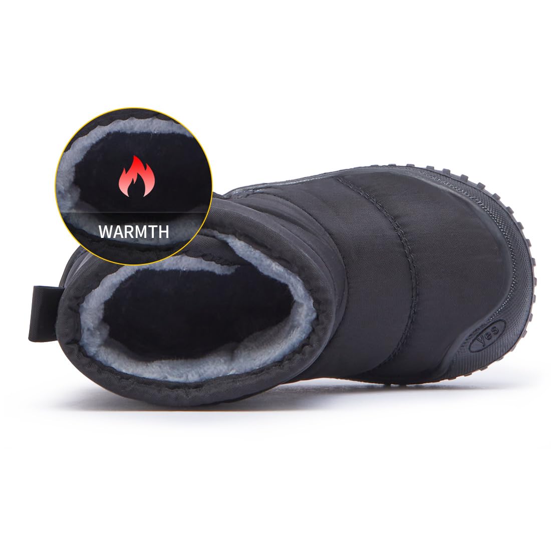 BMCiTYBM Baby Snow Boots Boys Girls Winter Infant Shoes Anti-Slip 6 9 12 18 24 Months Faux Fur Black Size 18-24 Months Toddler