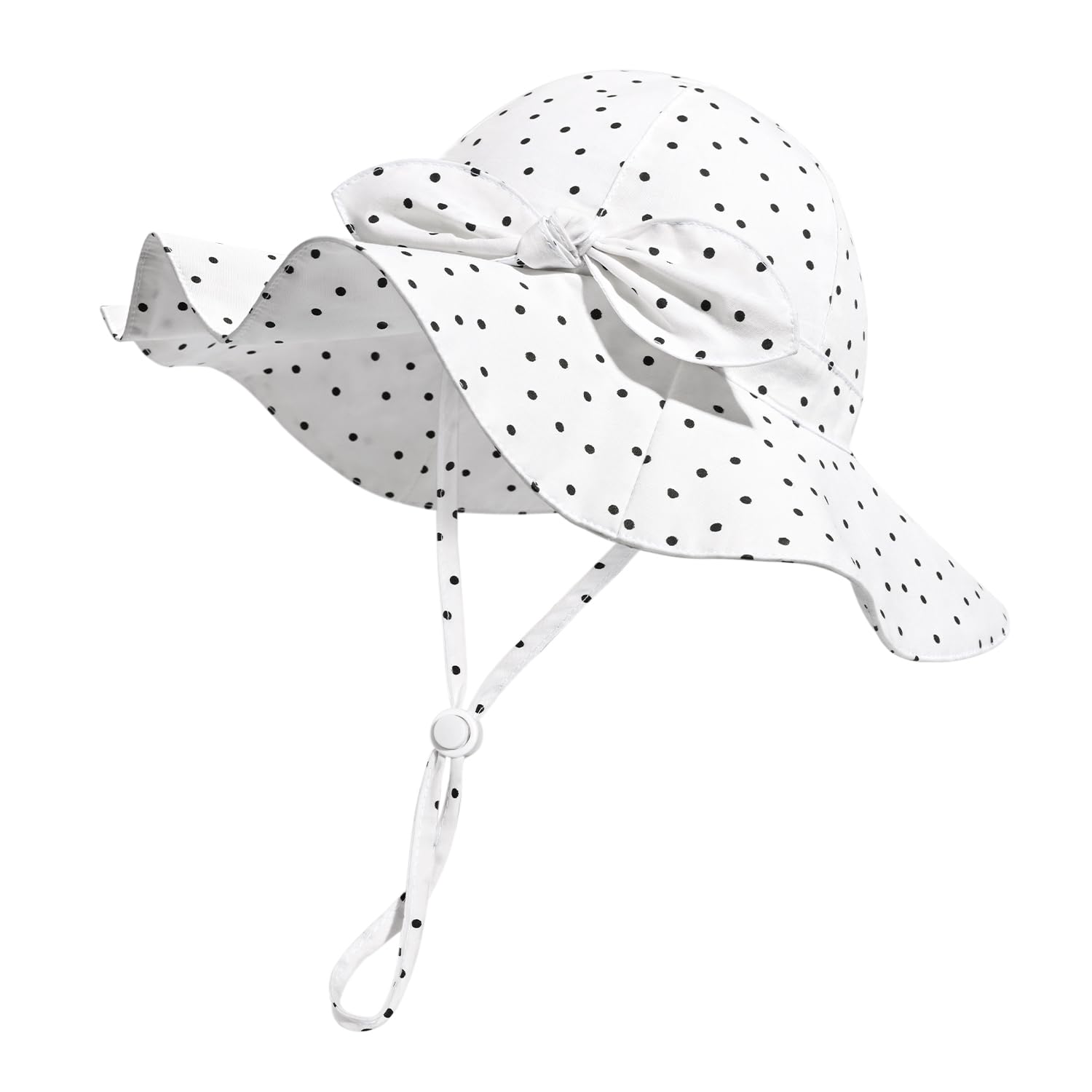 Baby Girl Sun Hat with UPF 50+ Outdoor Adjustable Beach Hat with Wide Brim Bucket Hats (6-12 Months)