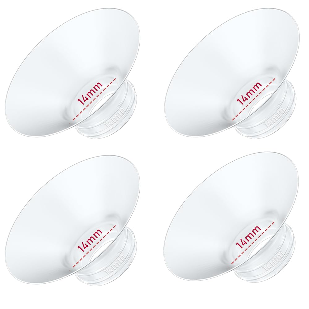 4PC Flange Insert 14mm Compatible with Momcozy M5/M6/M9/S12 Pro/V1 Pro/V1 Pro Breast Pump, Fit for Eufy/Elvie/Medela/Spectra/Lansinoh/NCVI/Lansinoh/TSRETE with 24mm Flange/Shield Breast Pump