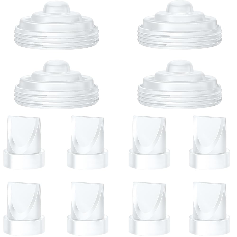 Two M5 24mm Full Set Collector Cup Only Compatible with Momcozy M5 and 10pcs 13/15/17/19/21mm Flange Inserts, Including Inserts*10, 24mm Flange*2, Collector*2, Duckbill Valve*2,Diaphragm*2