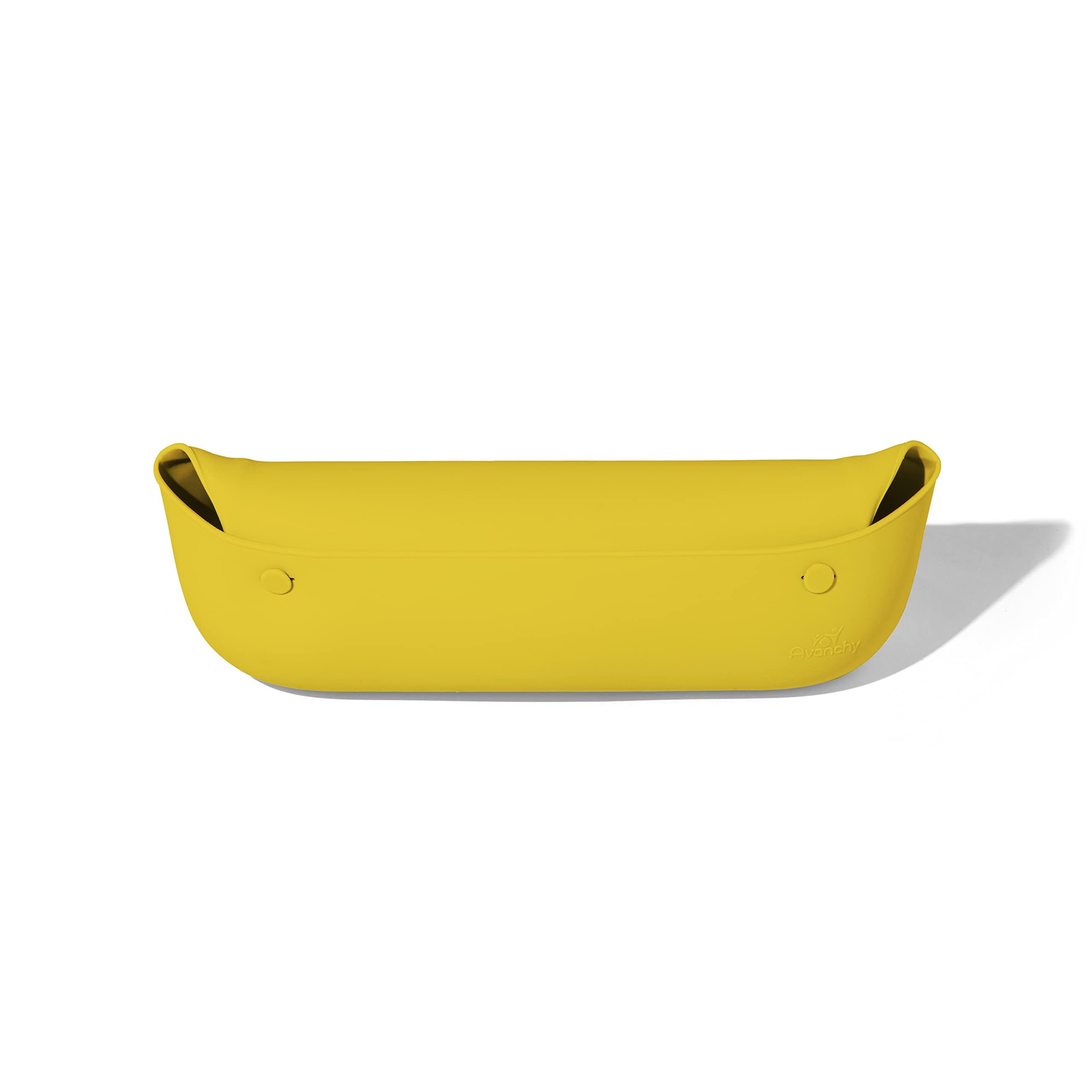 Avanchy Roll & Go Silicone Baby Bib with Spoon, Waterproof, Yellow