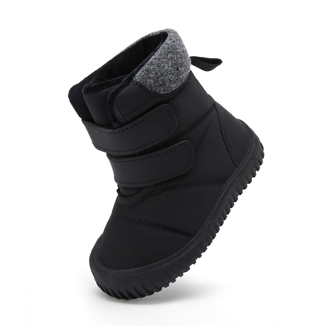 BMCiTYBM Toddler Baby Snow Winter Boots Boys Girls Shoes Double Strap Non Slip First Walking Infant 2 2.5 3 3.5 Years Black Size 7 Toddler