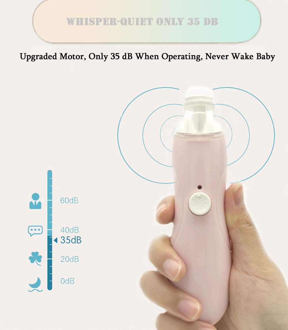 Fansidi Rechargeable Baby Nail Trimmer with Stepless Speed Control, Safe Electric Baby Nail File for Newborns, Infants & Toddlers, 8100RPM, LED Light, Dust Shield, Adult Nail Care Set,Warm Blush Pink